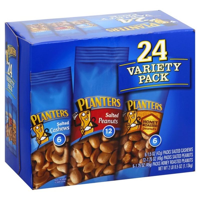 Planters Variety Pack Salted Cashews, Salted Peanuts, Honey Roasted ...