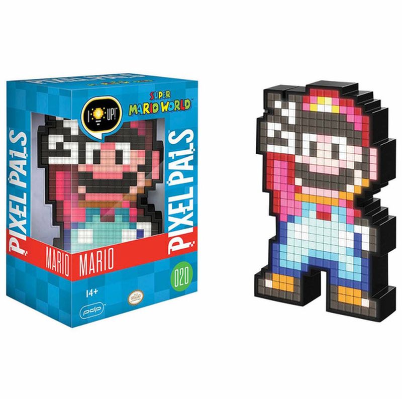 PDP Pixel Pals Nintendo Super Mario World Mario Collectible Lighted Figure