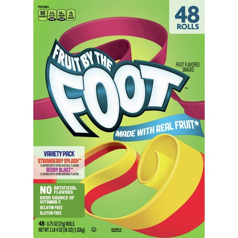 Fruit by the Foot Fruit Flavored Snacks, Assorted Fruit, Value Pack (48