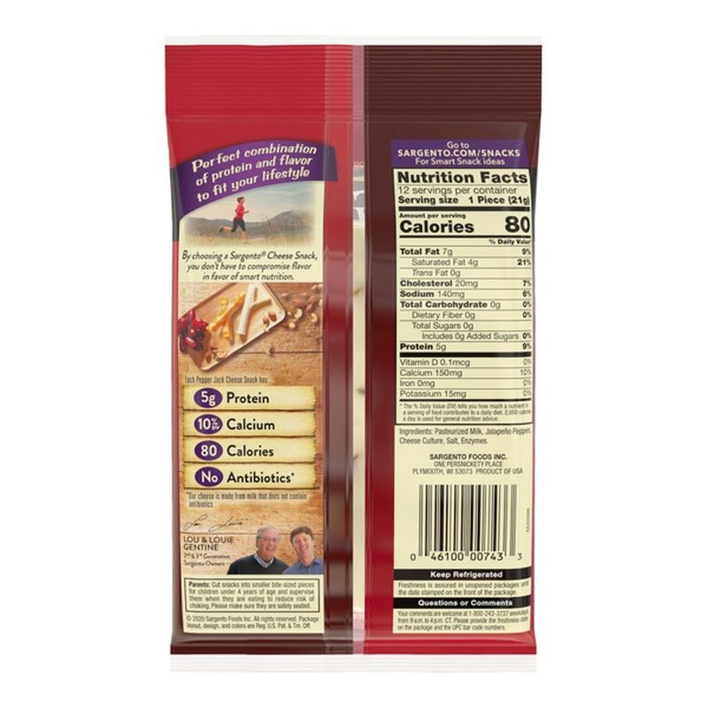 Sargento® Pepper Jack Natural Cheese Snack Sticks (12 ct) Instacart