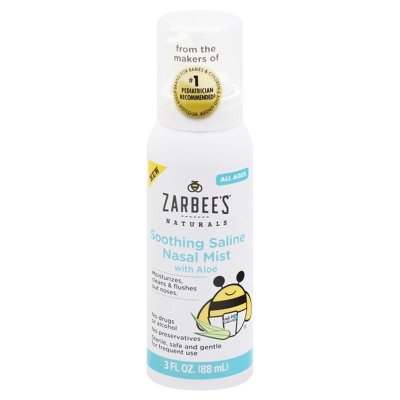 Zarbee's Naturals Nasal Mist, with Aloe, Soothing Saline (3 oz) from
