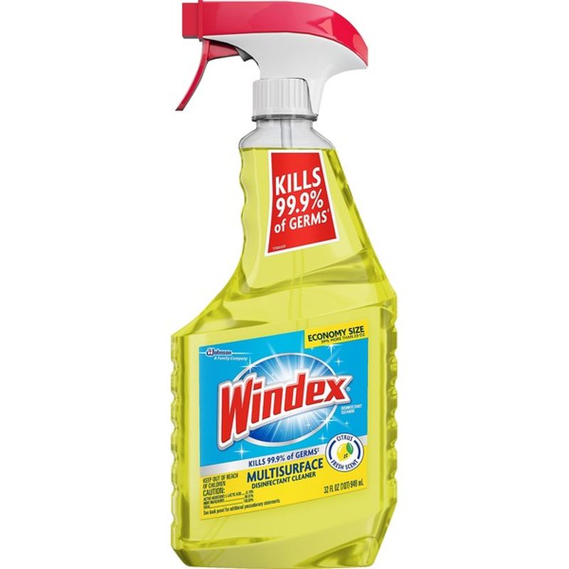 Windex Disinfectant Cleaner, Multisurface, Citrus Fresh Scent, Economy