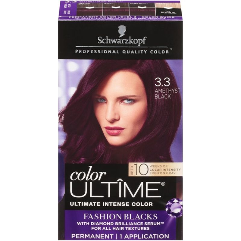 Schwarzkopf Permanent Hair Color Cream, 3.3 Amethyst Black