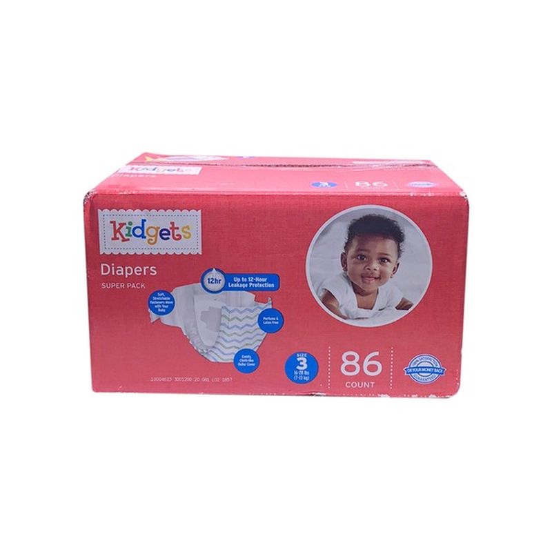 Kidgets Size 3 Diapers (86 ct) Instacart