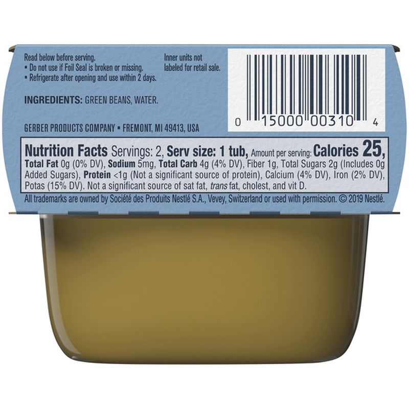 Gerber 1st Foods Green Bean Baby Food (4 oz) from HEB Instacart