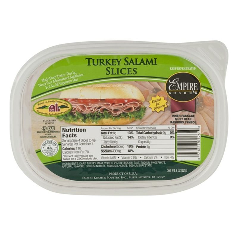 Empire Kosher Turkey Salami Slices (8 oz) Instacart