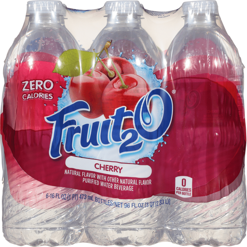 Fruit 2 O Purified Water Beverage, Cherry, 6 Pack (16 fl oz) - Instacart