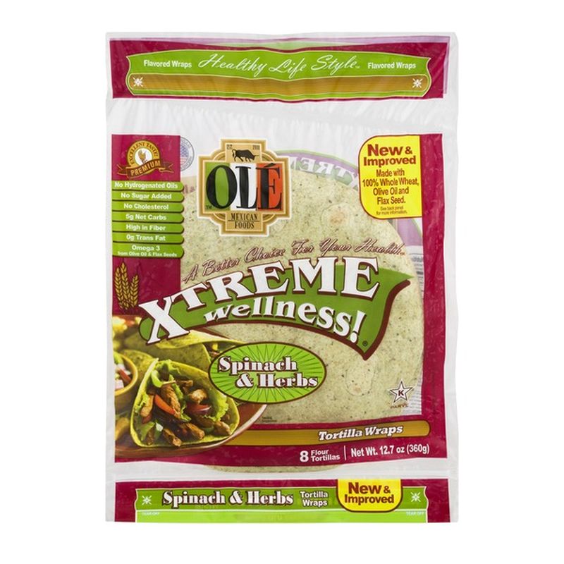 Ole Tortilla Wraps, Flour, Spinach & Herbs (8 each) from Fred Meyer