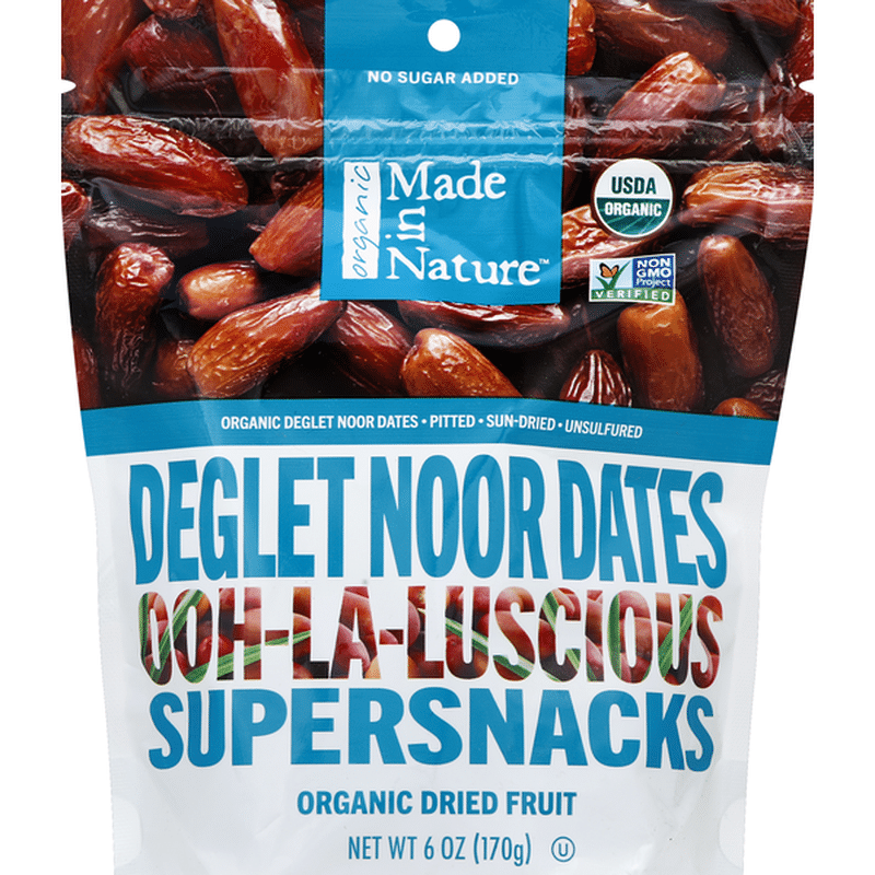 Made in Nature Dates, Deglet Noor Organic, Pitted, SunDried