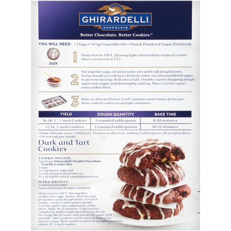 Ghirardelli Chocolate Double Chocolate Crackle Premium Cookie Mix (374 ...