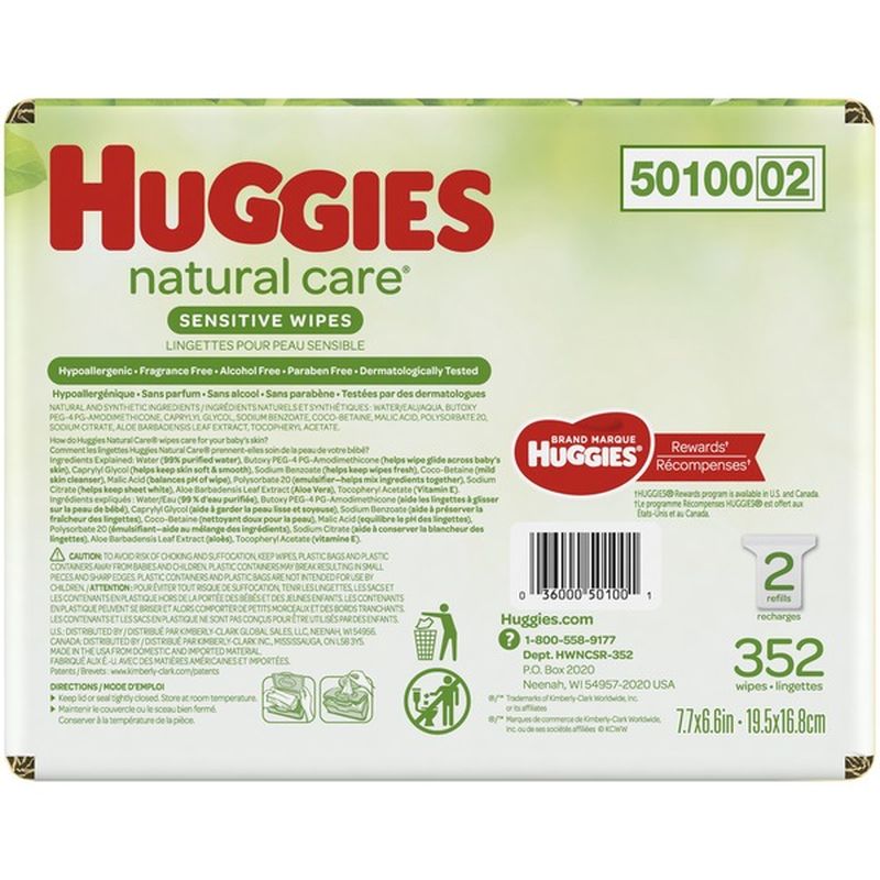 huggies natural care wipes 352