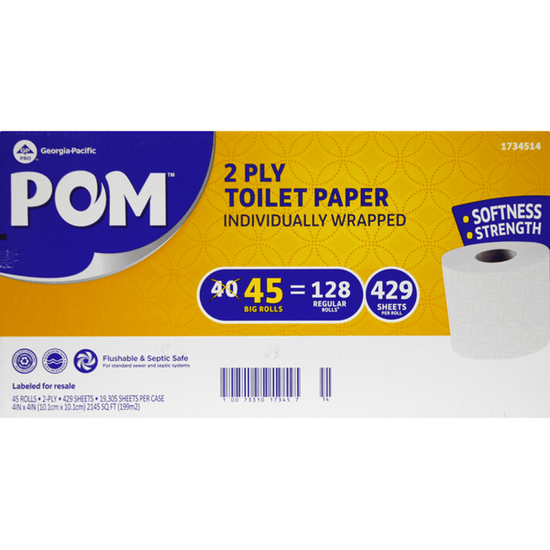 Pom Toilet Paper, 2Ply (45 each) Instacart