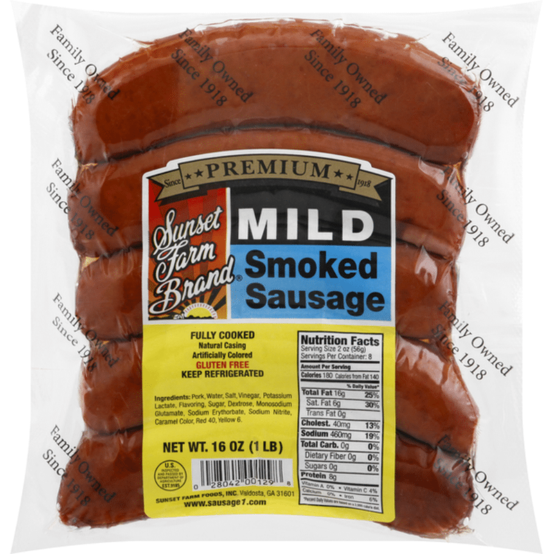 Sunset Farm Brand Smoked Sausage Mild 16 Oz Instacart