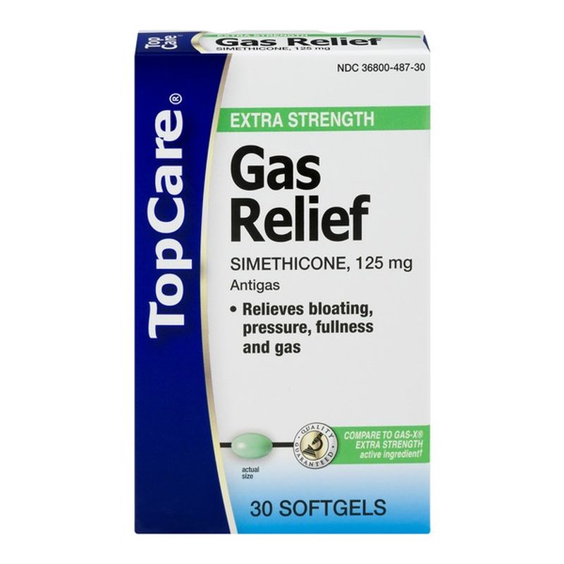 Top Care Extra Strength Gas Relief Anti-Gas / Simethicone, 125 Mg ...