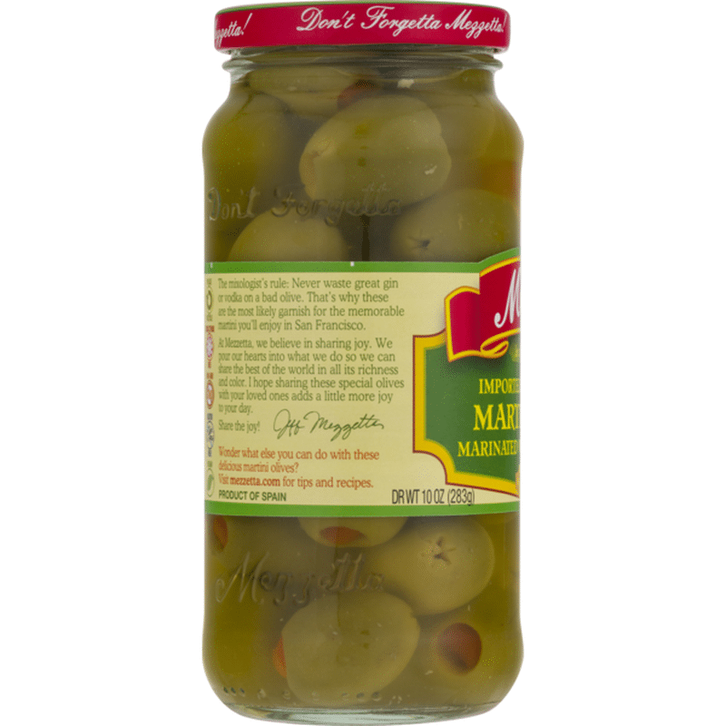 Mezzetta Martini Olives Imported Spanish Queen Marinated With Dry Vermouth