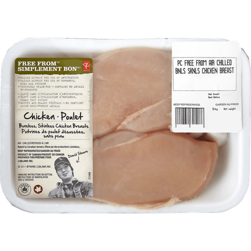 President's Choice Boneless Skinless Tip Chicken Breast (per g