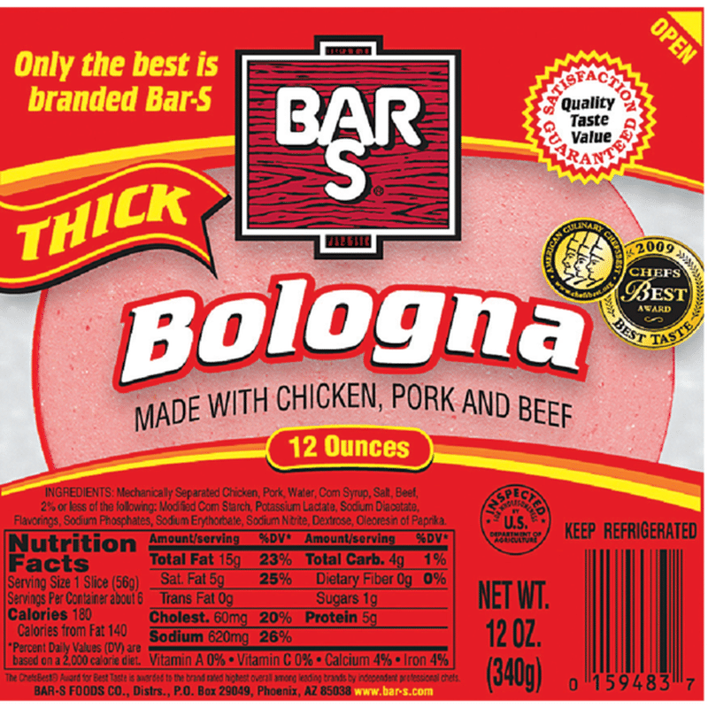 Bar S Thick Bologna (340 g) Instacart