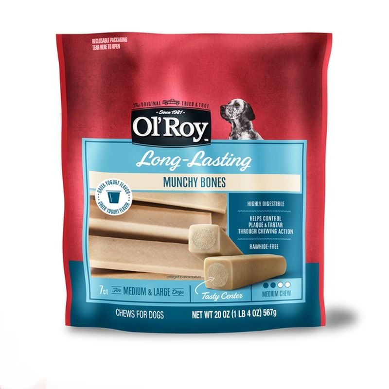 Ol' Roy Greek Yogurt Flavor Longlasting Munchy Bones Medium Chews For
