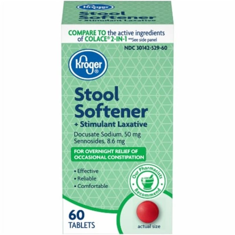 Kroger Stool Softener + Stimulant Laxative (60 ct) from QFC Instacart