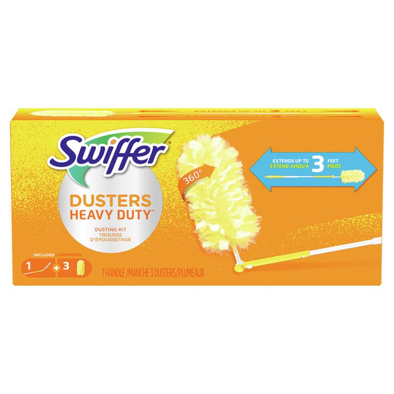 Swiffer Duster Heavy Duty 3 Ft Extendable Handle Starter Kit With 3
