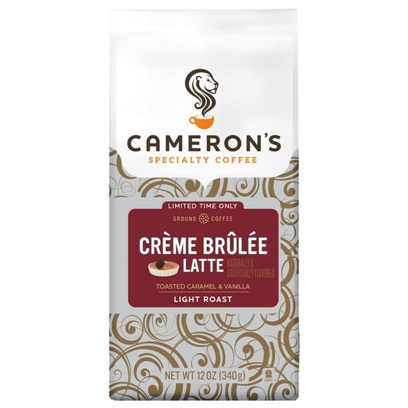 Cameron's Specialty Coffee Light Roast Creme Brulee Latte Toasted Caramel & Vanilla 100% Specialty Grade Arabica Ground Coffee