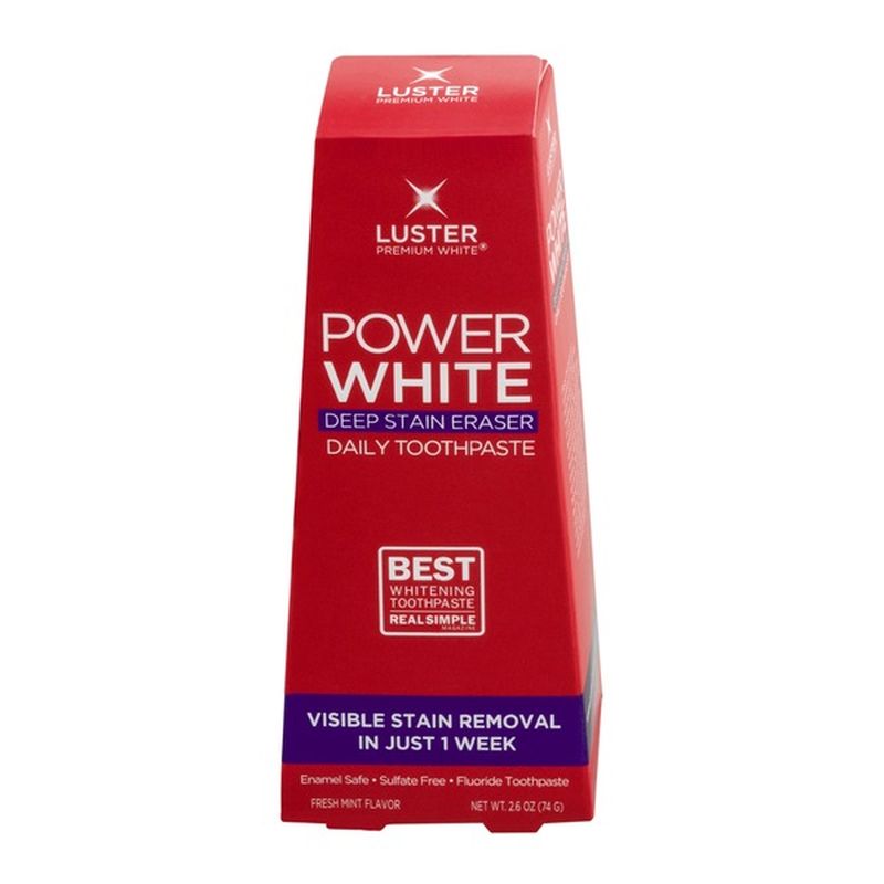 Luster Premium White Power White Deep Stain Eraser Daily Toothpaste (2.