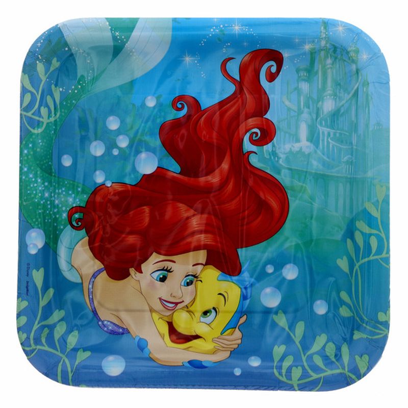 American Greetings 9" Square Disney Princess Ariel Dream Big Plates
