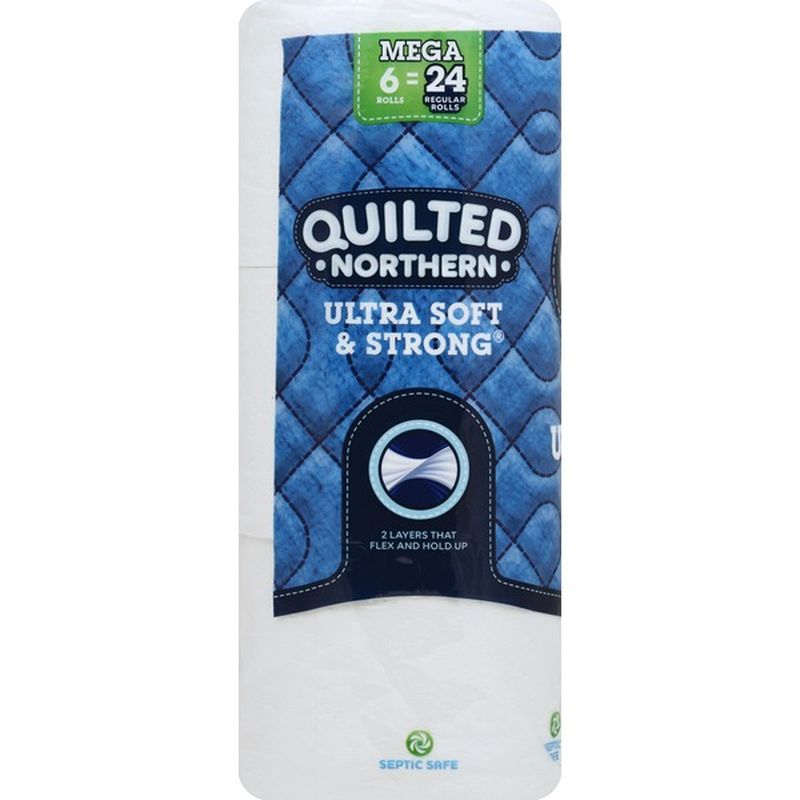 Quilted Northern Bathroom Tissue, Mega Rolls, Unscented, 2Ply (6 each