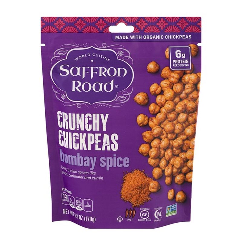 Saffron Road Chickpeas, Crunchy, Bombay Spice, Hot (6 oz) - Instacart