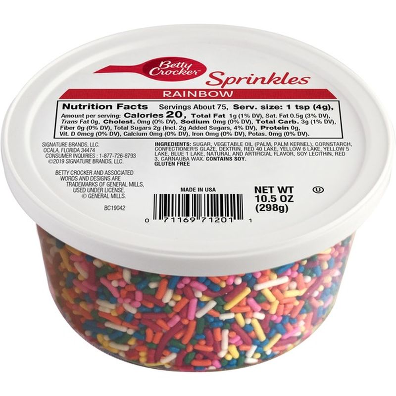 Betty Crocker Sprinkles, Rainbow Jimmies (10.5 oz) Instacart