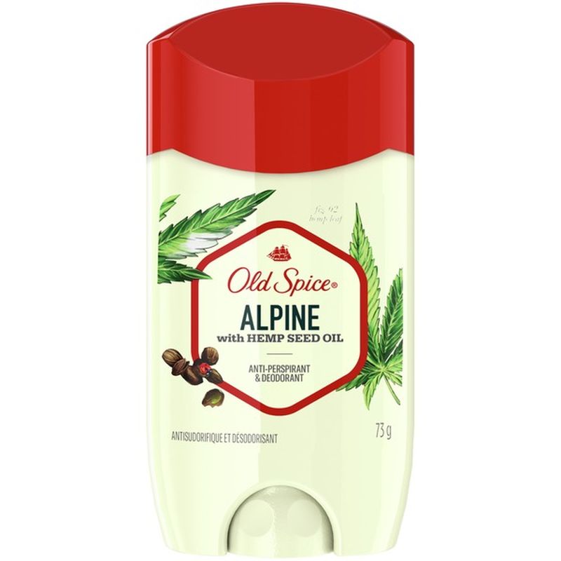 Old Spice AntiPerspirant Deodorant For Men, Alpine With Hemp Seed Oil