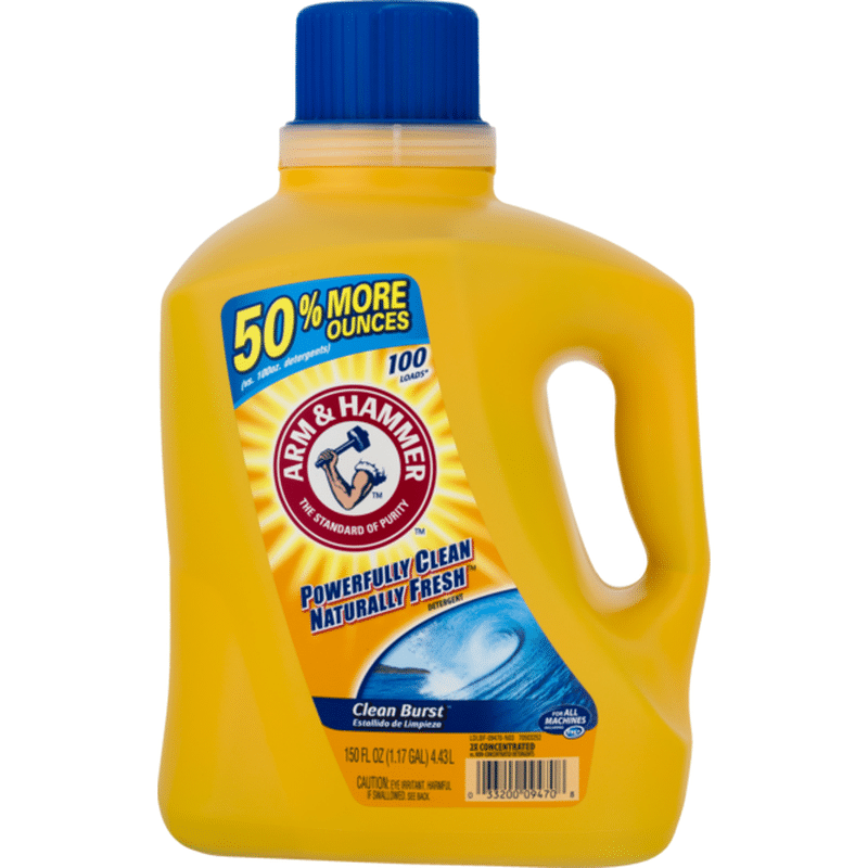 Arm & Hammer Laundry Detergent Liquid Clean Burst (150 fl oz) from