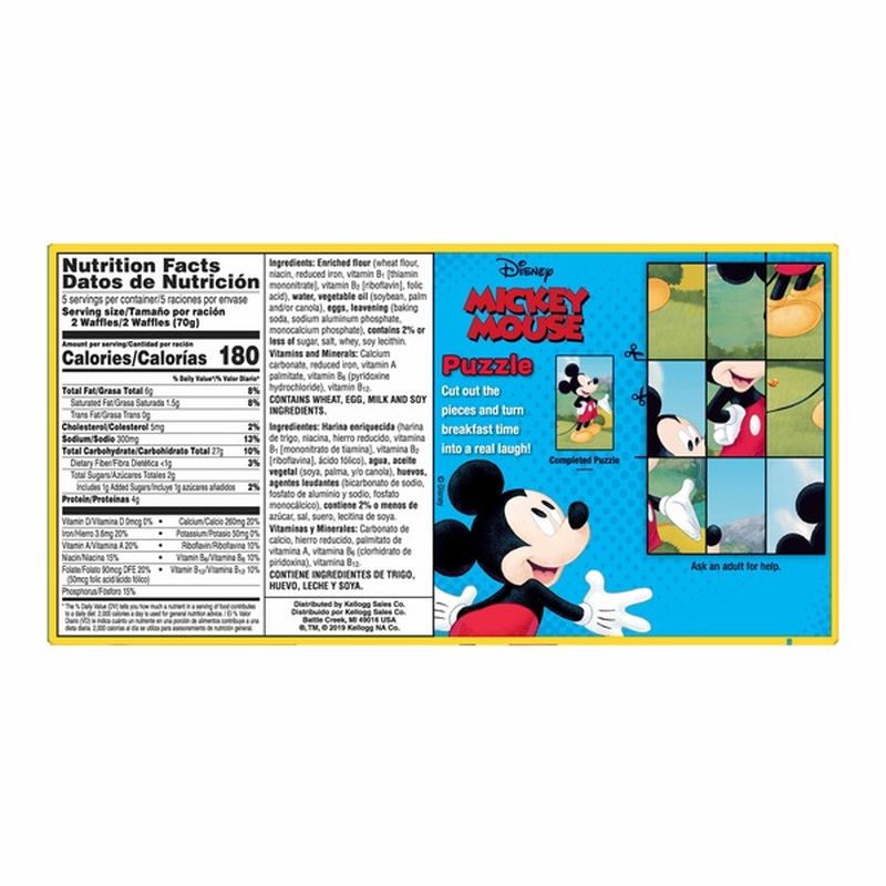 Kellogg's Eggo Disney Mickey Mouse Frozen Waffles Homestyle (12.3 oz) Instacart