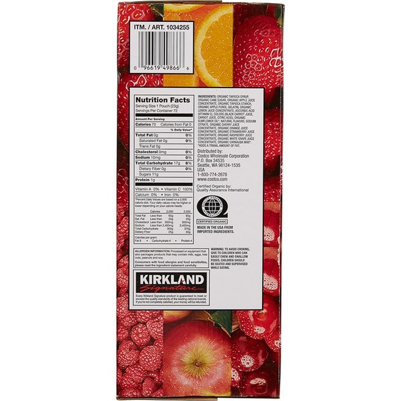 Kirkland Signature Organic Fruit Snacks (0.8 oz) Instacart