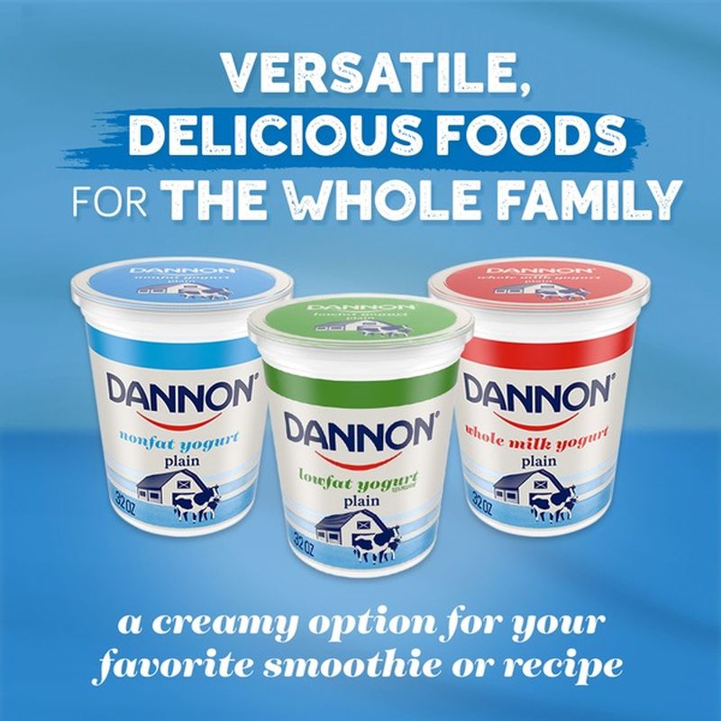 Dannon Whole Milk NonGMO Project Verified Plain Yogurt (32 oz) Instacart