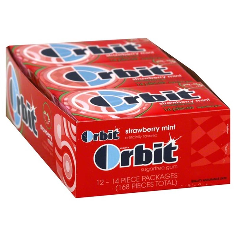 Orbit Gum, Sugarfree, Strawberry Mint (12 each) - Instacart