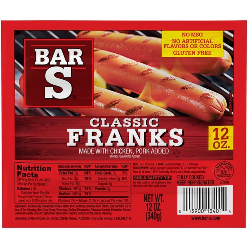 Bar S Classic Franks (340 g) Instacart