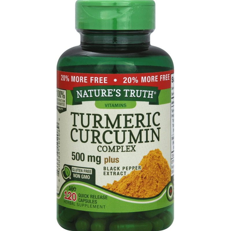 Nature's Truth Turmeric Curcumin Complex, 500 mg, Plus Black Pepper