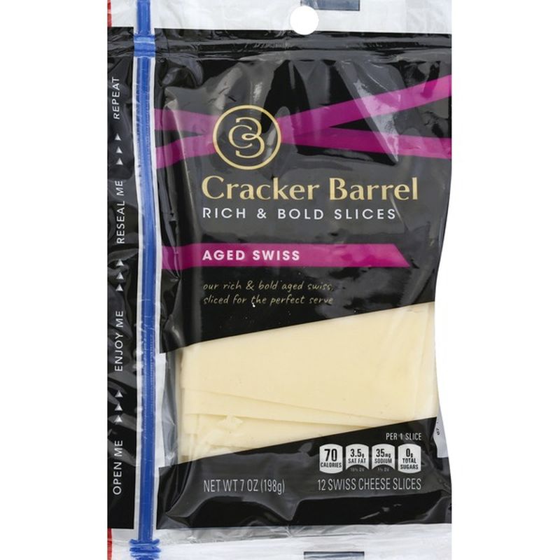 Cracker Barrel Rich & Bold Aged Swiss Cheese Slices (7 oz) from