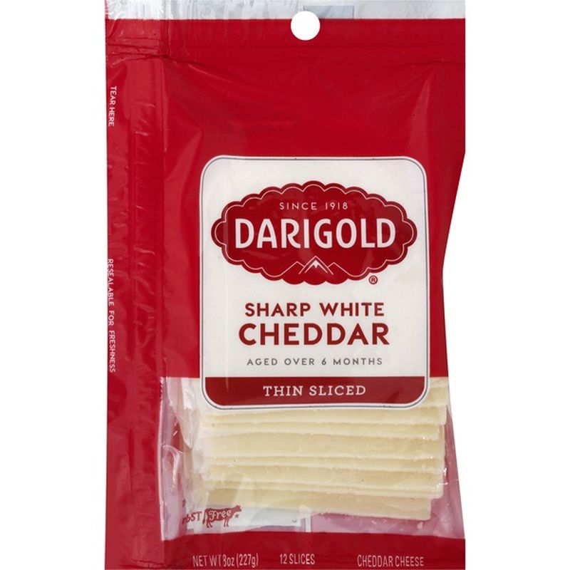 Darigold Cheddar Cheese, Sharp White, Thin Sliced (12 each) Instacart