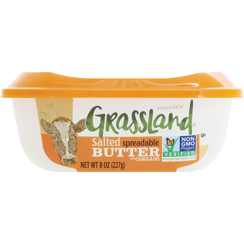 Grassland Butter with Canola Oil, Salted, Spreadable (8 oz) Instacart