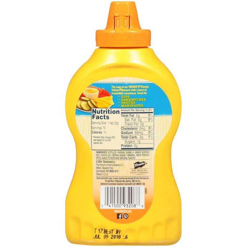 French's® Sweet Classic Yellow Mustard with Brown Sugar (14 oz) Instacart