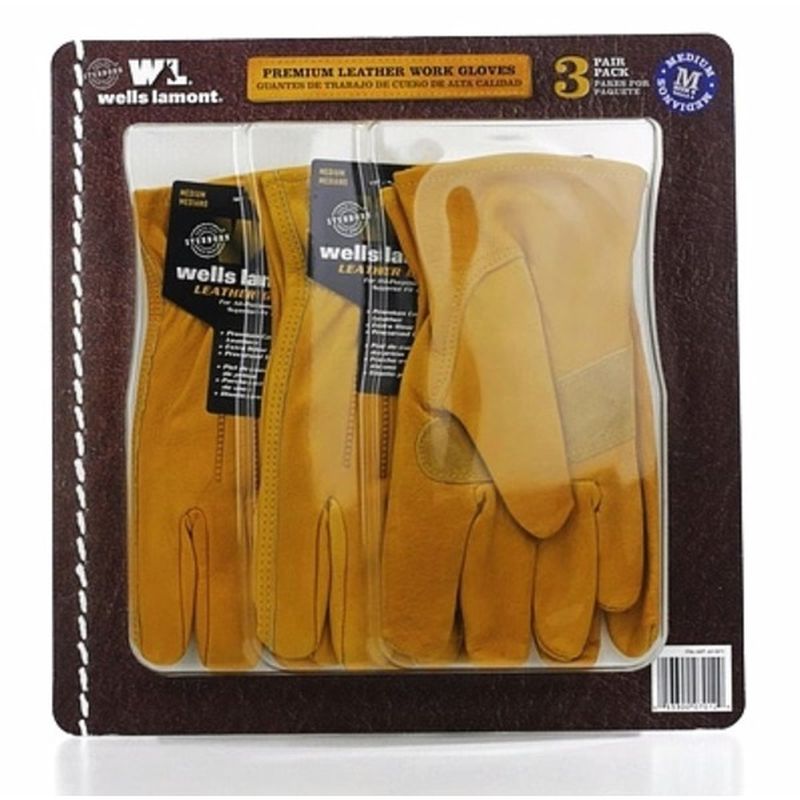 Wells Lamont Premium Leather Work Gloves 3 Pack