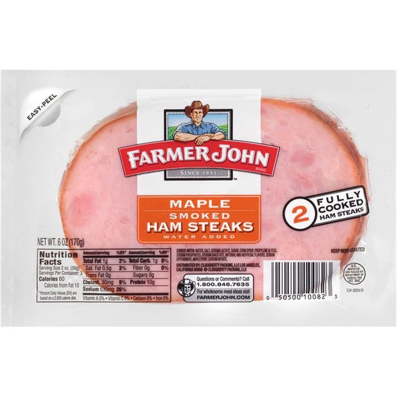 Farmer John Maple Smoked Ham Steaks (6 oz) Instacart