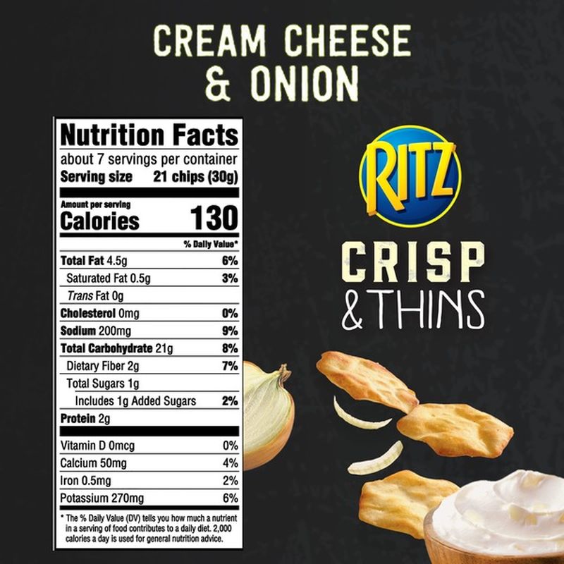 Ritz Crisp & Thins Cream Cheese & Onion OvenBaked Chips (7 oz) from