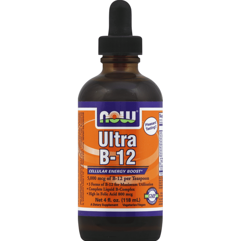 Now Vitamin B-12, Ultra, 5000 mcg, Liquid (4 oz) - Instacart