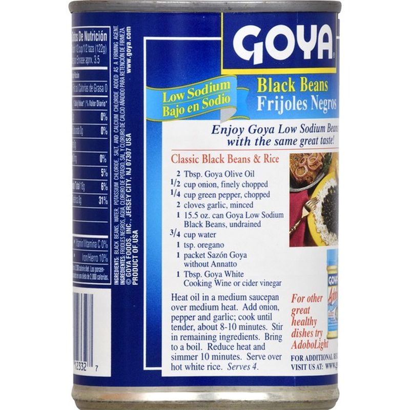 Goya Black Beans Low Sodium (15.5 oz) Instacart