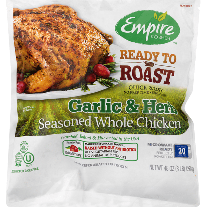 Empire Kosher Whole Chicken, Garlic & Herb, Seasoned (48 oz) Instacart