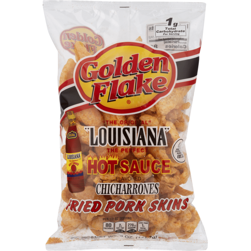 Golden Flake Fried Pork Skins Louisiana Hot Sauce 5 Oz Instacart 