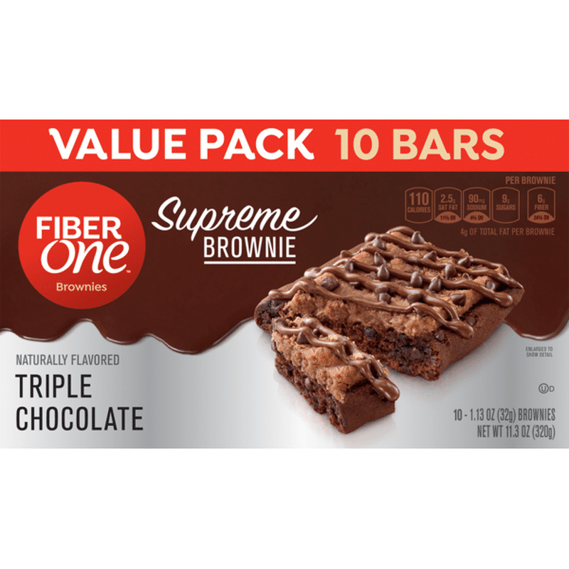 Fiber One Supreme Brownie Triple Chocolate Carton (1.13 Oz) - Instacart